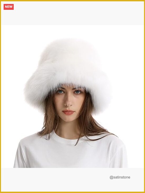 Women\'s Faux Fur Bucket Hat with UPF 15 Waterproof main image 4